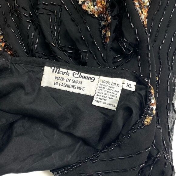 FAB Vintage Silk Beaded Sequin Pullover Blouse - Picture 5 of 6